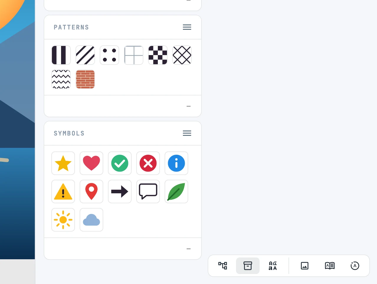 The column footer, with the Document, resources, fonts, Images, Pages and Timeline buttons, and the resource column open