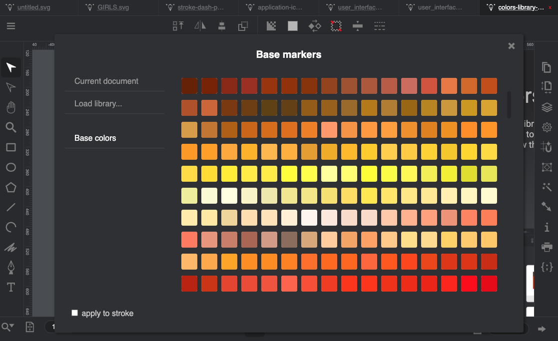 SVG Color library panel